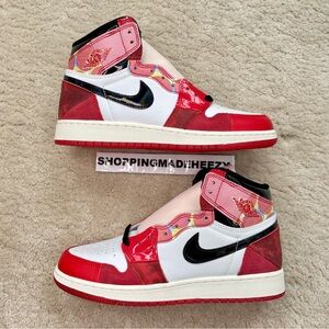 [US 7Y] SPIDERMAN x NIKE AIR JORDAN 1 AJ1 High OG Spider-Verse Marvel Shoes Red